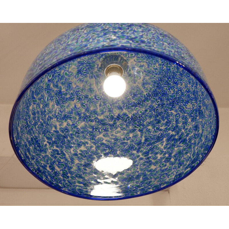 Vintage blue ceiling light Gae Aulenti, Murano, 1970