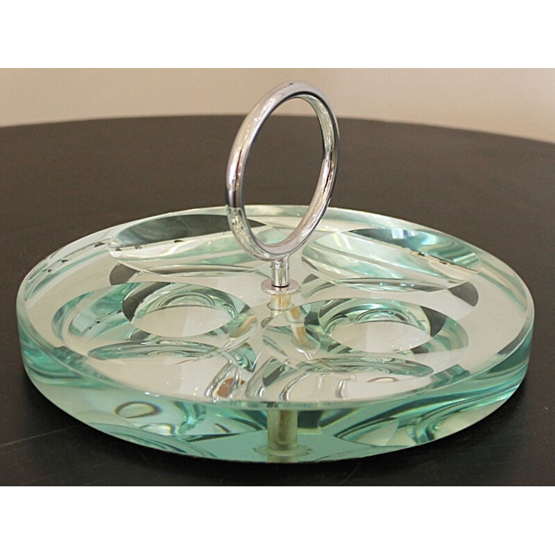 Cinzeiro de cristal Vintage da Fontana Arte, Itália 1960