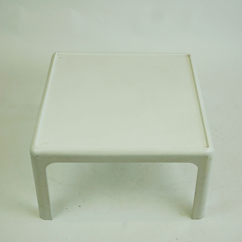 Mesa de centro vintage blanca cuadrada de Peter Ghyzhy para Horn, Alemania 1970