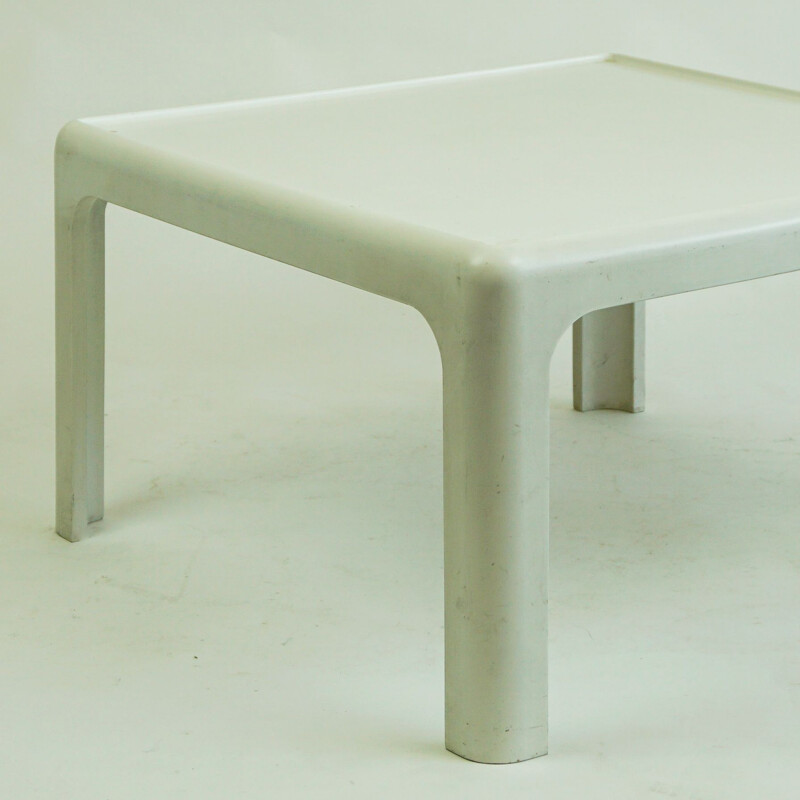 Table basse vintage carrée blanche de peter Ghyzhy pour Horn, Allemagne 1970