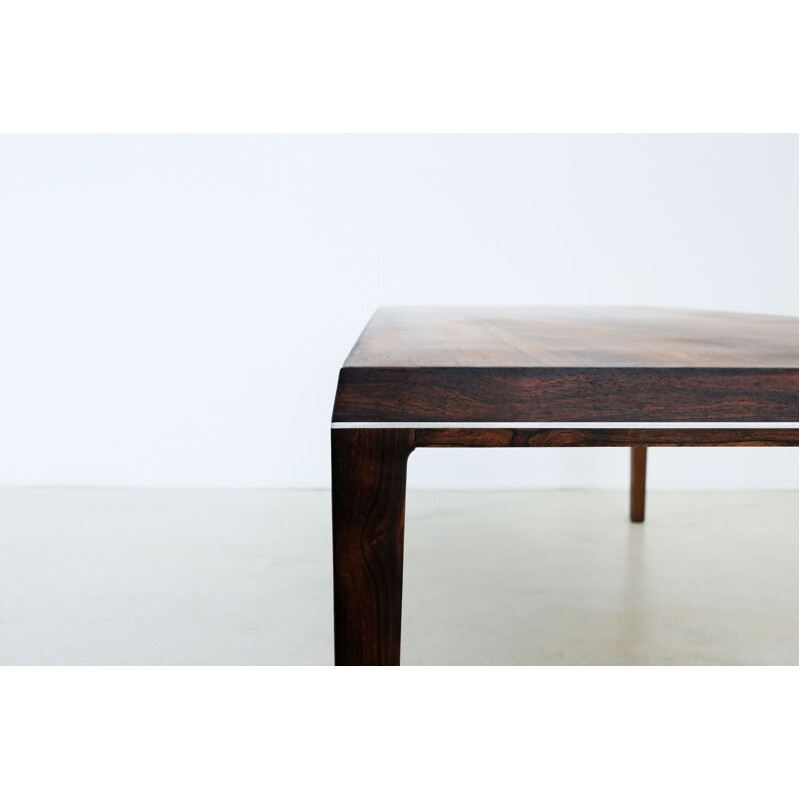 Grande table basse vintage danoise en palissandre 1960