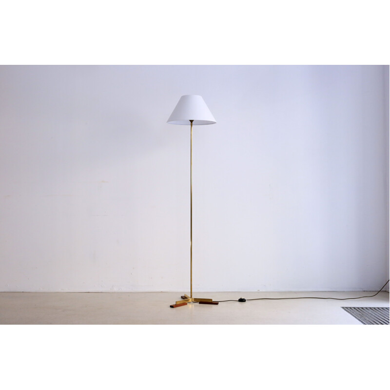 Vintage Danish Brass Floor Lamp 1960