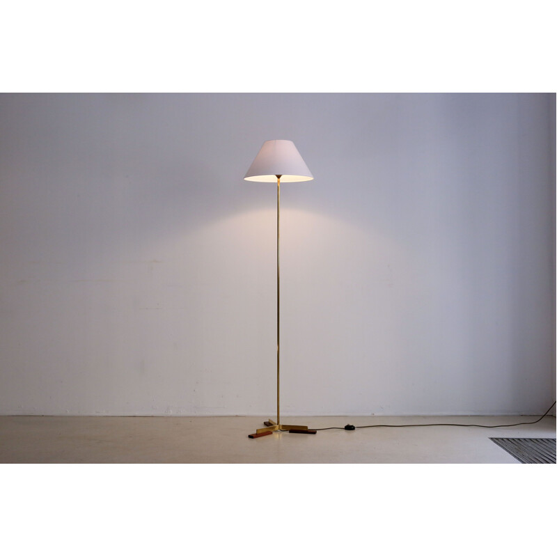 Vintage Danish Brass Floor Lamp 1960