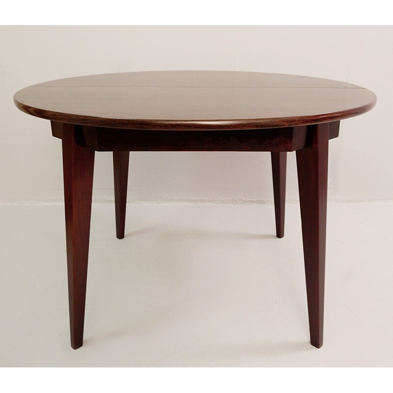 Vintage Italian rosewood circular extensible dining table 