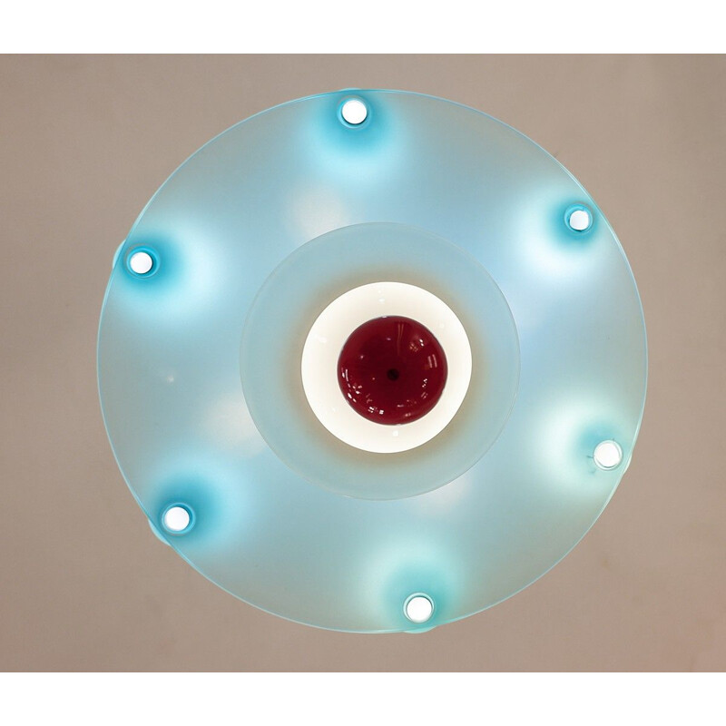 Lustre vintage en verre postmoderne, Alessandro Mendini