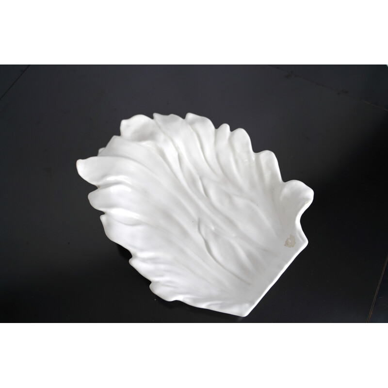 Vintage white ceramic centerpiece Tommaso Barbi, Italy 1970