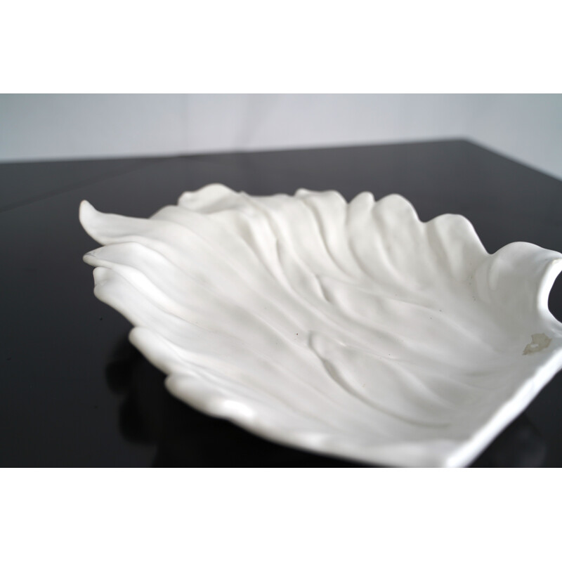 Vintage white ceramic centerpiece Tommaso Barbi, Italy 1970