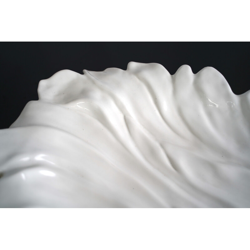 Vintage white ceramic centerpiece Tommaso Barbi, Italy 1970