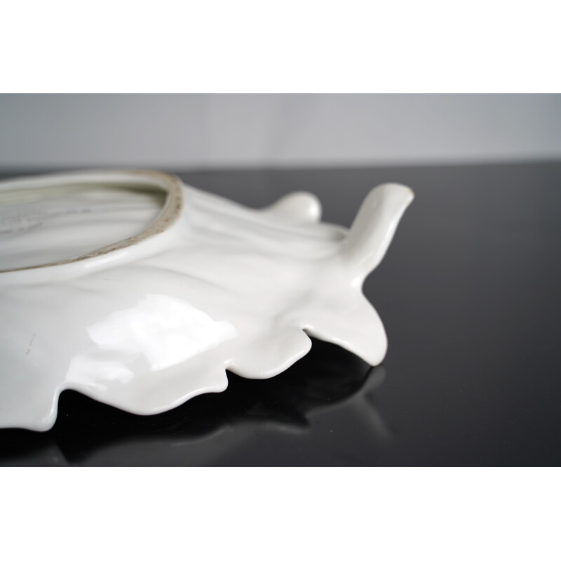 Vintage white ceramic centerpiece Tommaso Barbi, Italy 1970