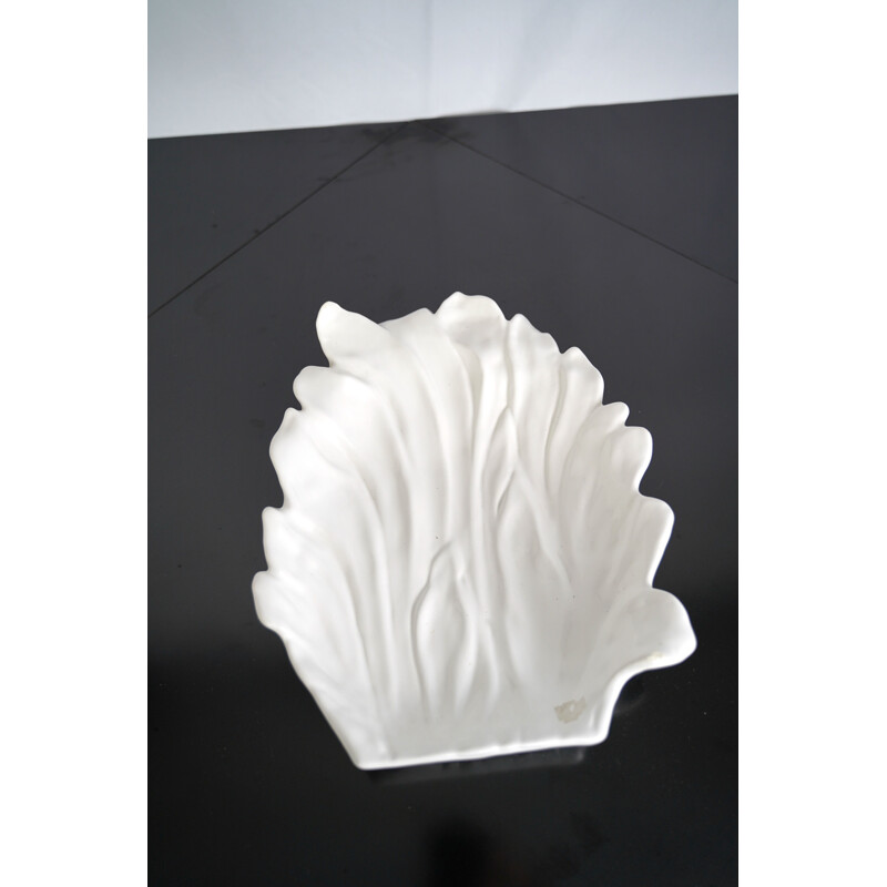 Vintage white ceramic centerpiece Tommaso Barbi, Italy 1970