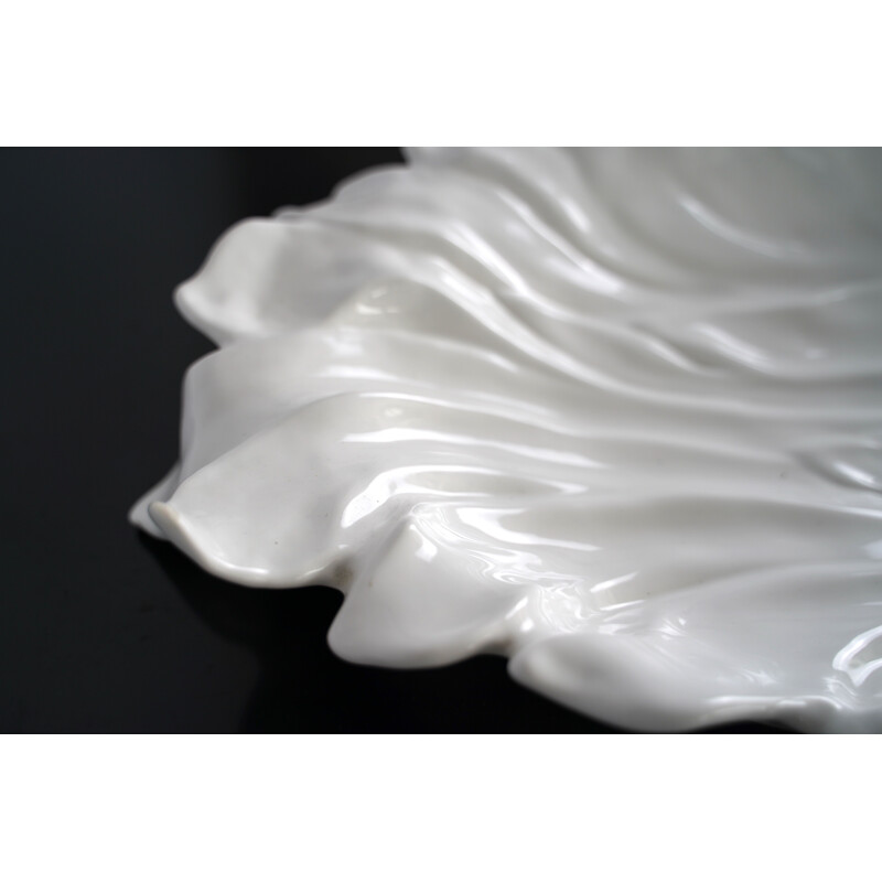 Vintage white ceramic centerpiece Tommaso Barbi, Italy 1970