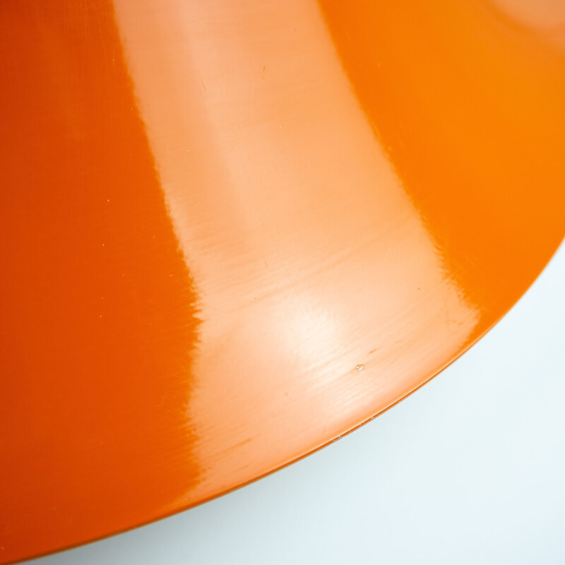 Vintage orange pendant lamp Radius by Erik Balslev, Fog og Mørup, Denmark, 1977