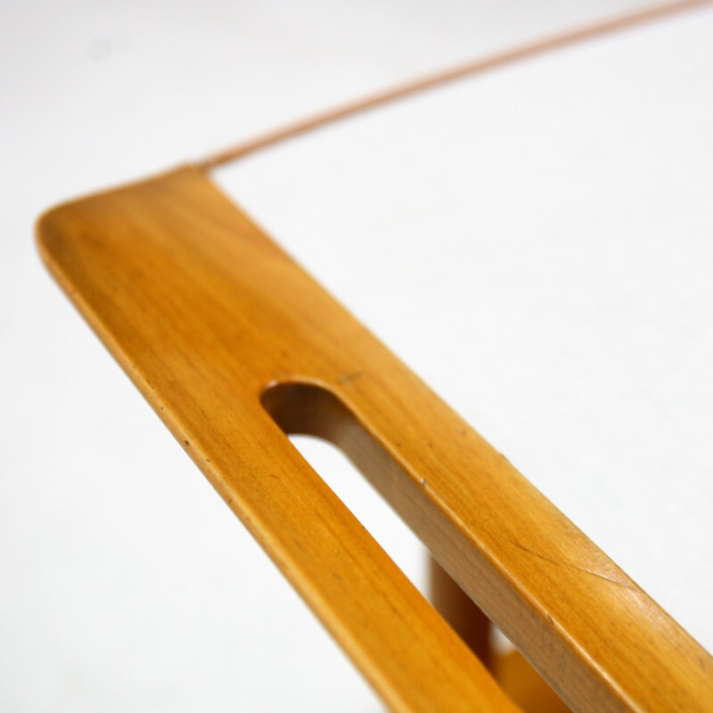 Tripod side table in cherrywood and formica - 1950s