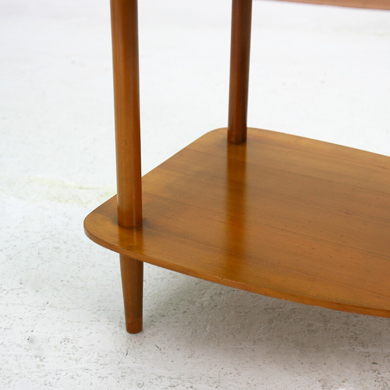 Tripod side table in cherrywood and formica - 1950s