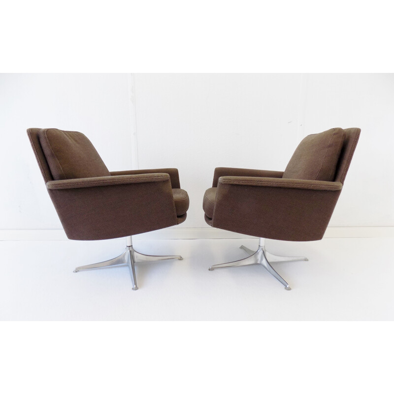 Paire of  vintage brown lounge chairs Cor Sedia by Horst Brüning 1960
