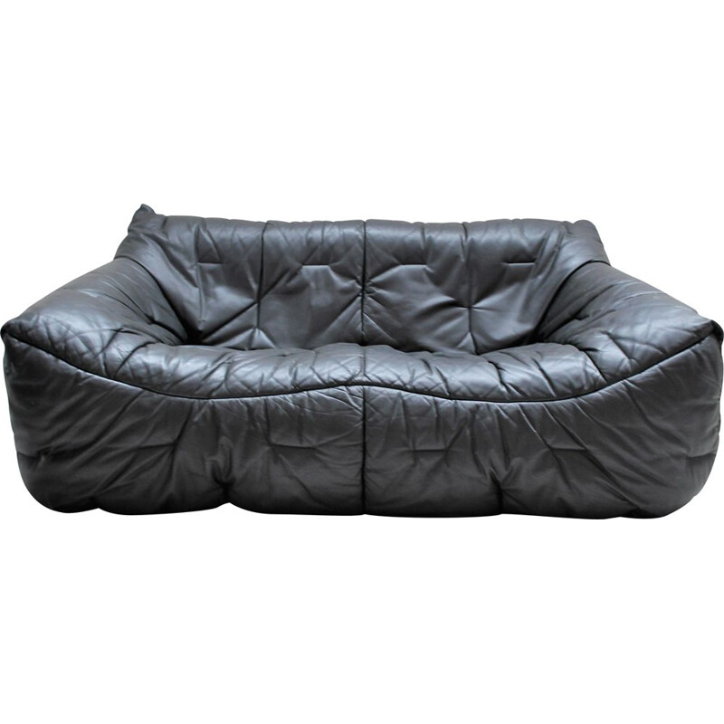 Vintage leather sofa Hans Hopfer for Roche-Bobois 1980s