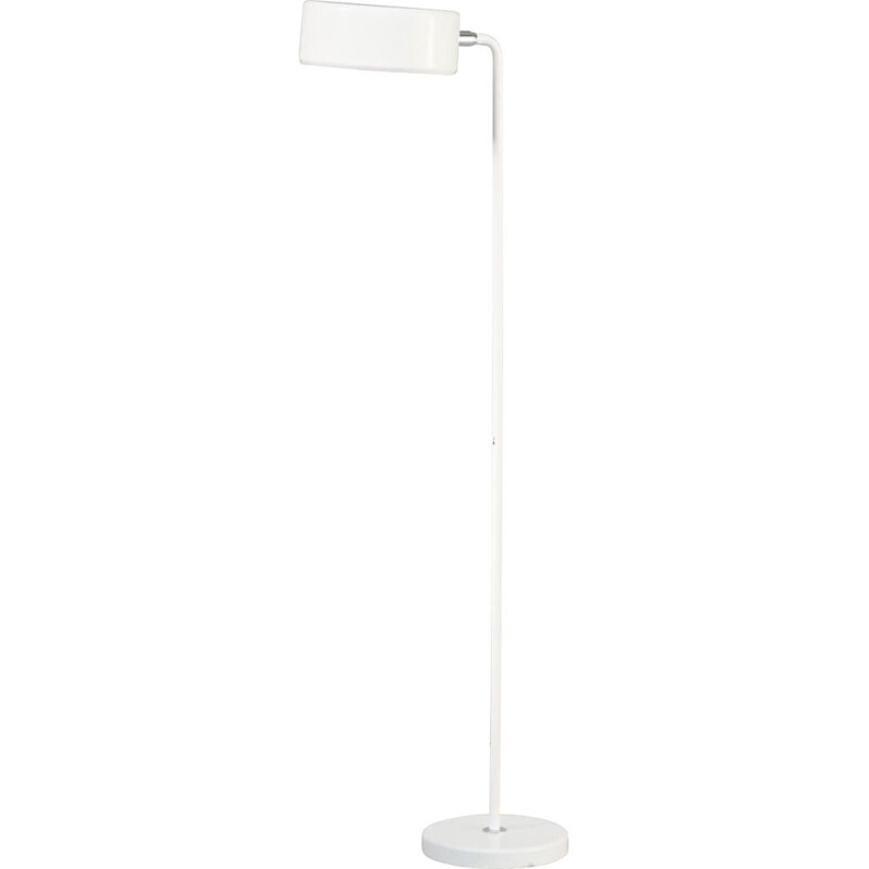 Vintage Anders Pehrson white metal floorlamp for Atelje Lykthan 1980