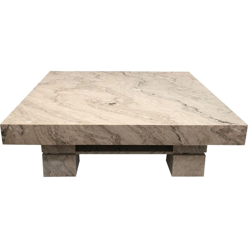 Grande table vintage basse en marbre