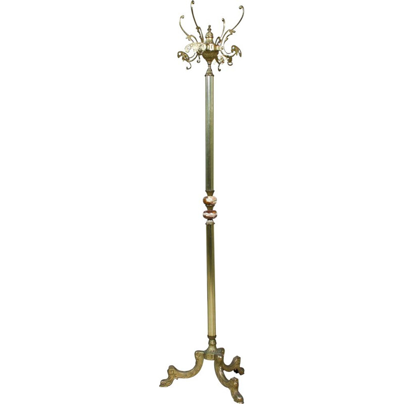 Vintage brass and marble coat hanger 1920