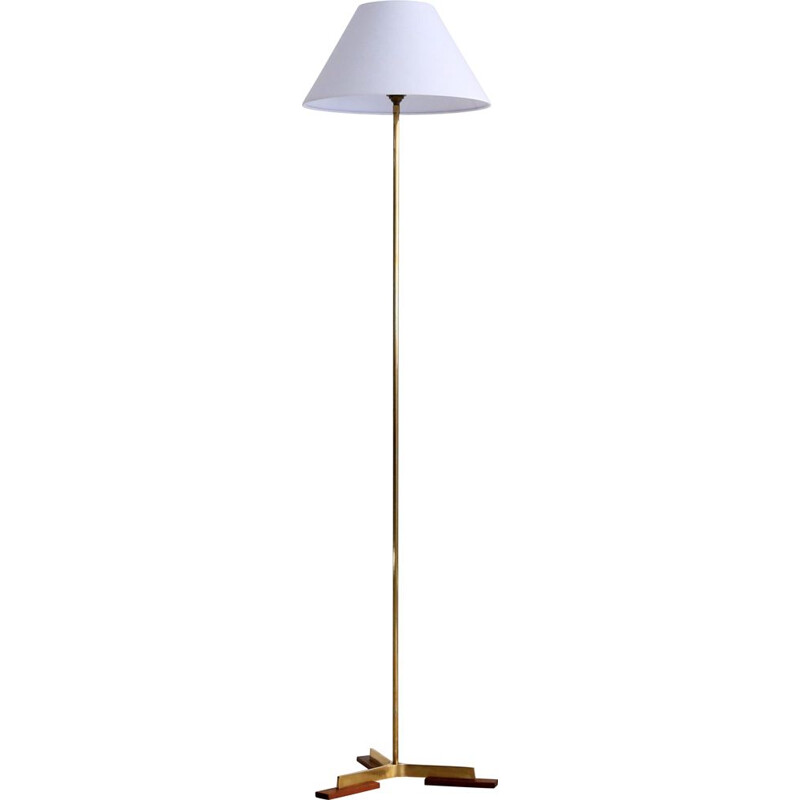 Vintage Danish Brass Floor Lamp 1960