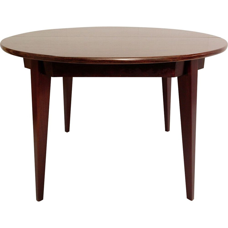 Vintage Italian rosewood circular extensible dining table 