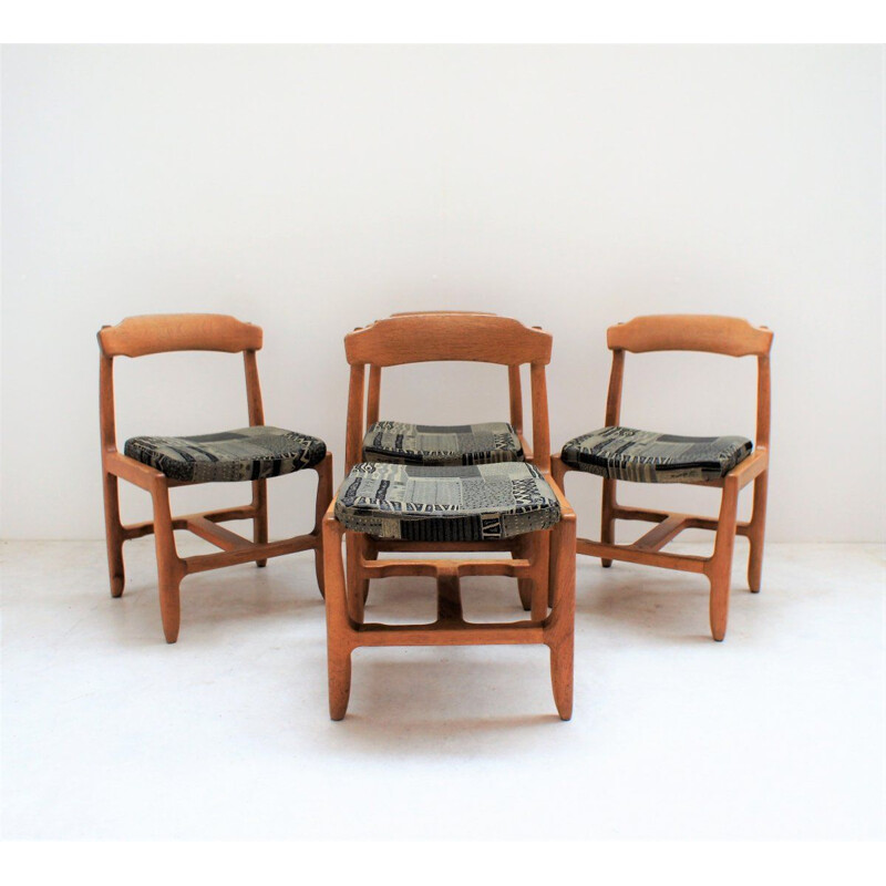 Série de 4 chaises vintage Guillerme et Chambron