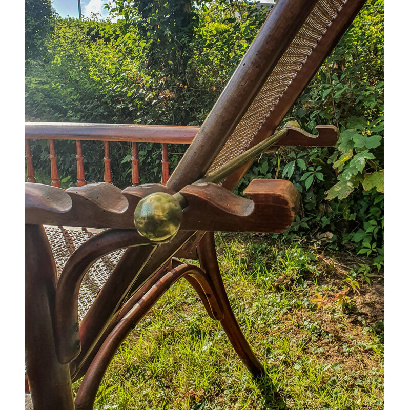 Sillón de madera curvada ajustable Fischel 1910