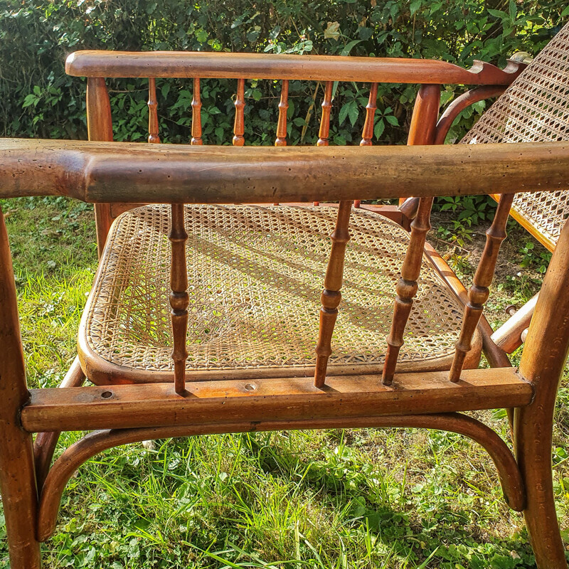 Vintage adjustable bentwood armchair Fischel 1910