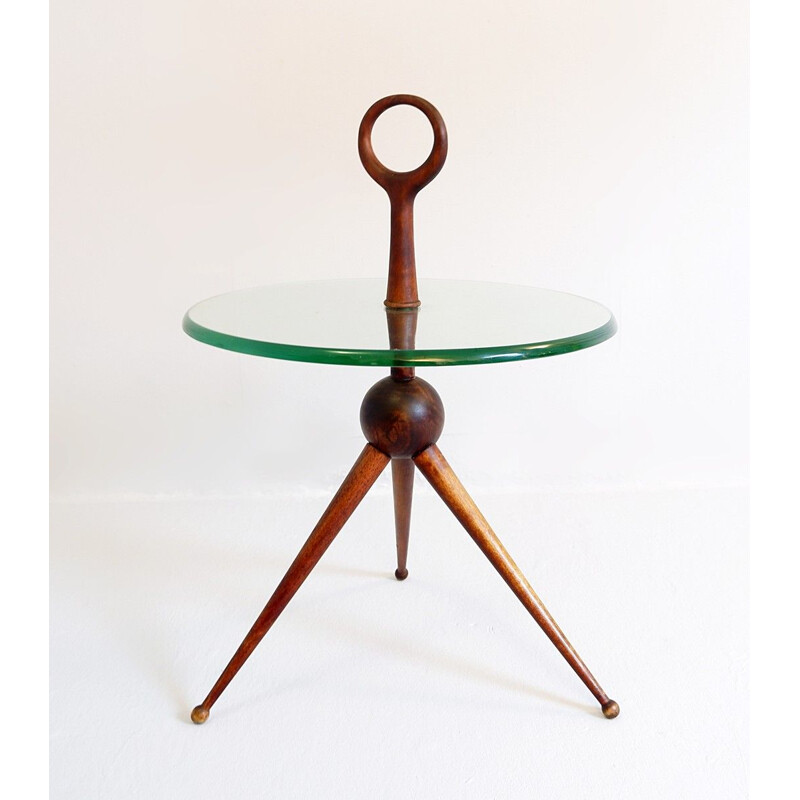 Table d'appoint vintage tripode par Cesare Lacca 1950