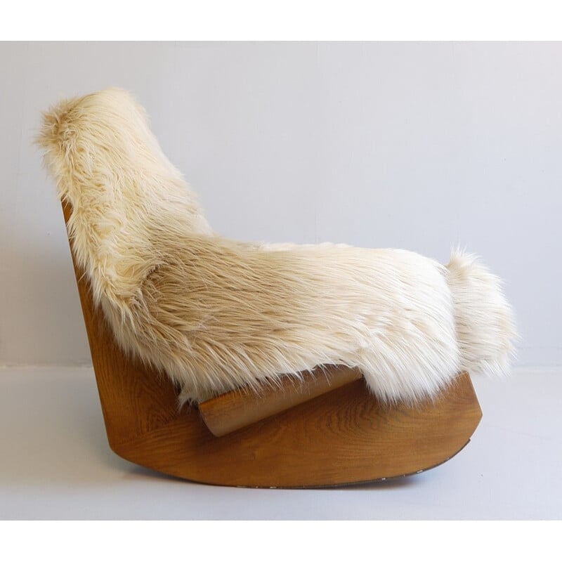 Rocking Chair vintage "Yeti"  Pop Art par Mario Scheichenbauer 1968