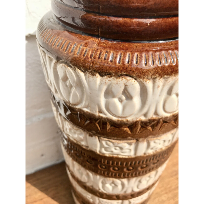 Vintage West German Vase Tall Brown 