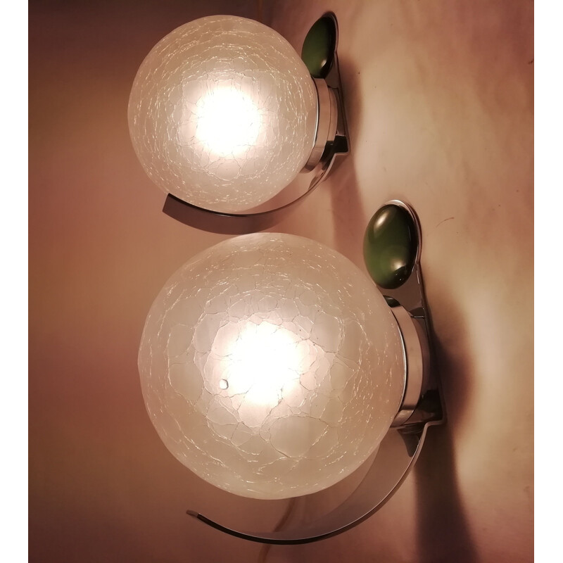 Paar oude Murano glazen wandlampen