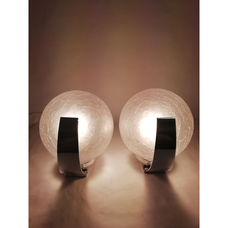 Paar oude Murano glazen wandlampen