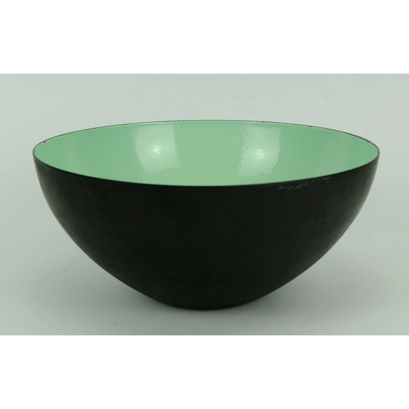 Vintage danish green enamel bowl 1950