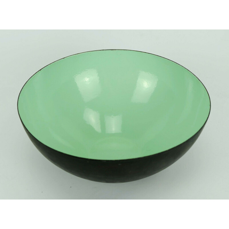 Vintage danish green enamel bowl 1950