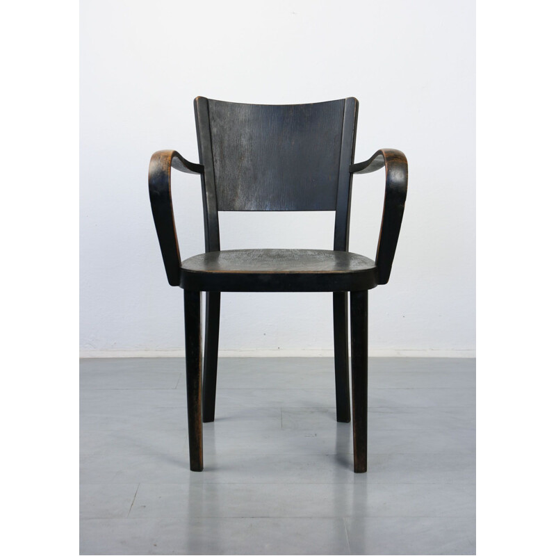 Vintage Black Bentwood armchair from Thonet 1930s