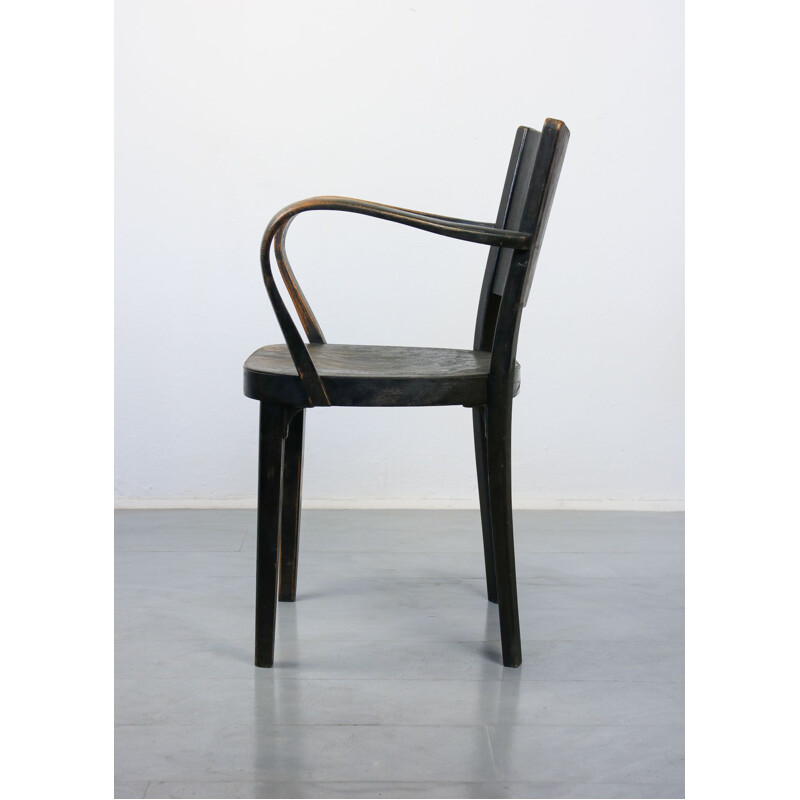 Vintage Black Bentwood armchair from Thonet 1930s