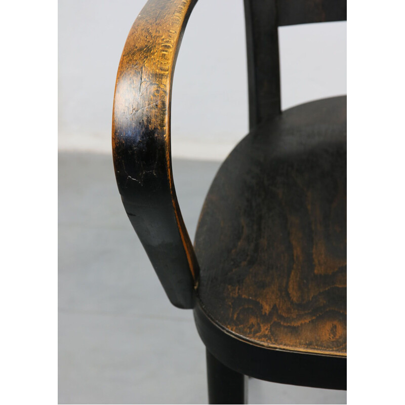 Vintage Black Bentwood armchair from Thonet 1930s