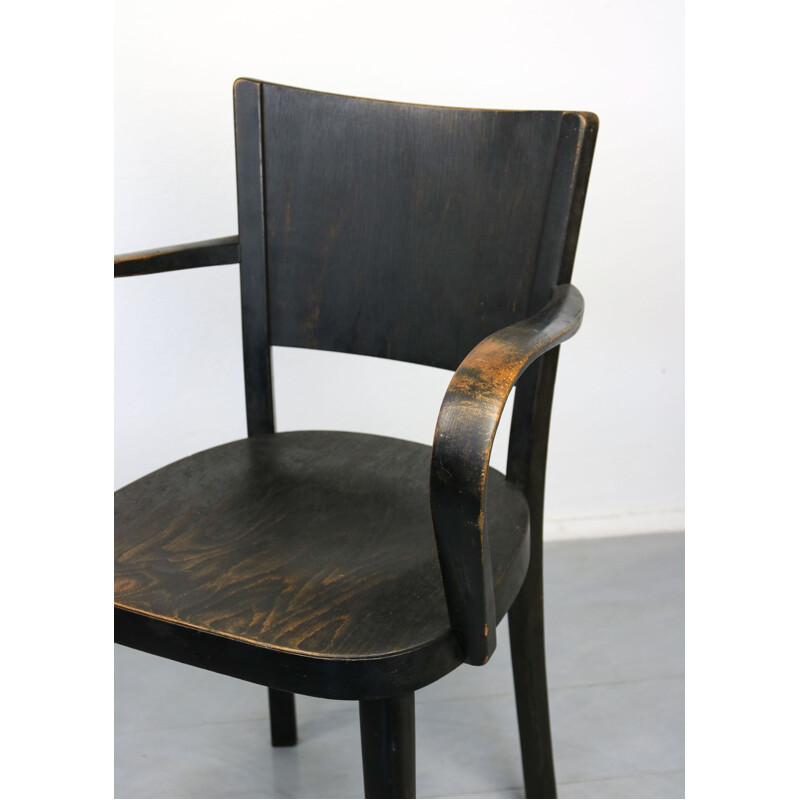 Vintage Black Bentwood armchair from Thonet 1930s