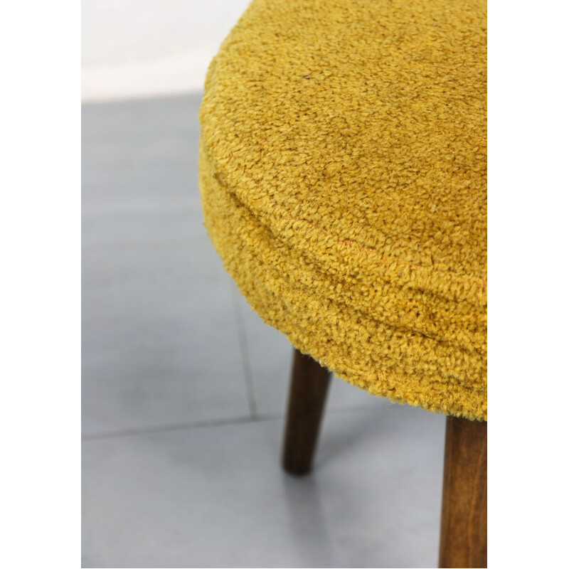 Pair of midcentury yellow tabouret stool