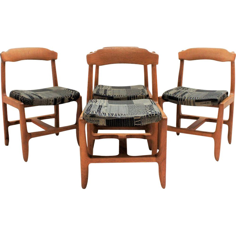 Série de 4 chaises vintage Guillerme et Chambron