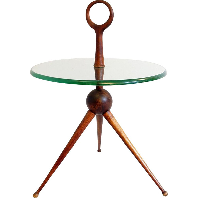 Table d'appoint vintage tripode par Cesare Lacca 1950