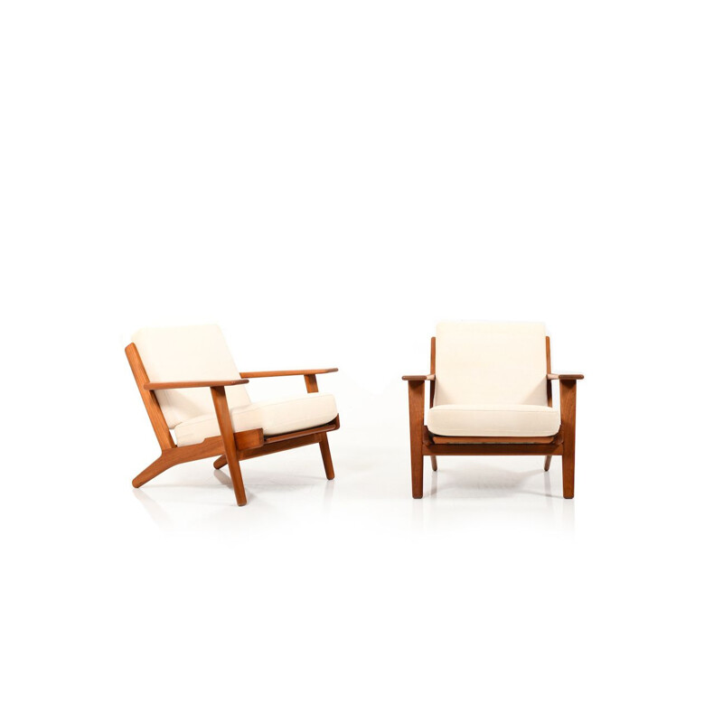 Pair of vintage Lounge Chairs in Teak by Hans J. Wegner