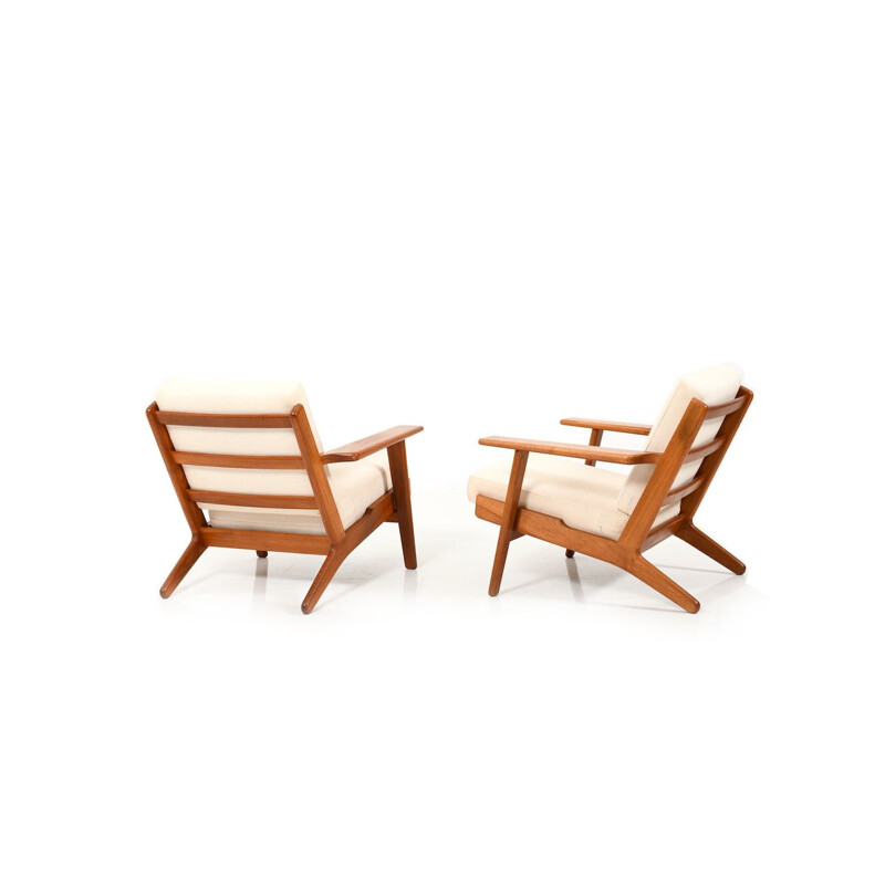 Pair of vintage Lounge Chairs in Teak by Hans J. Wegner