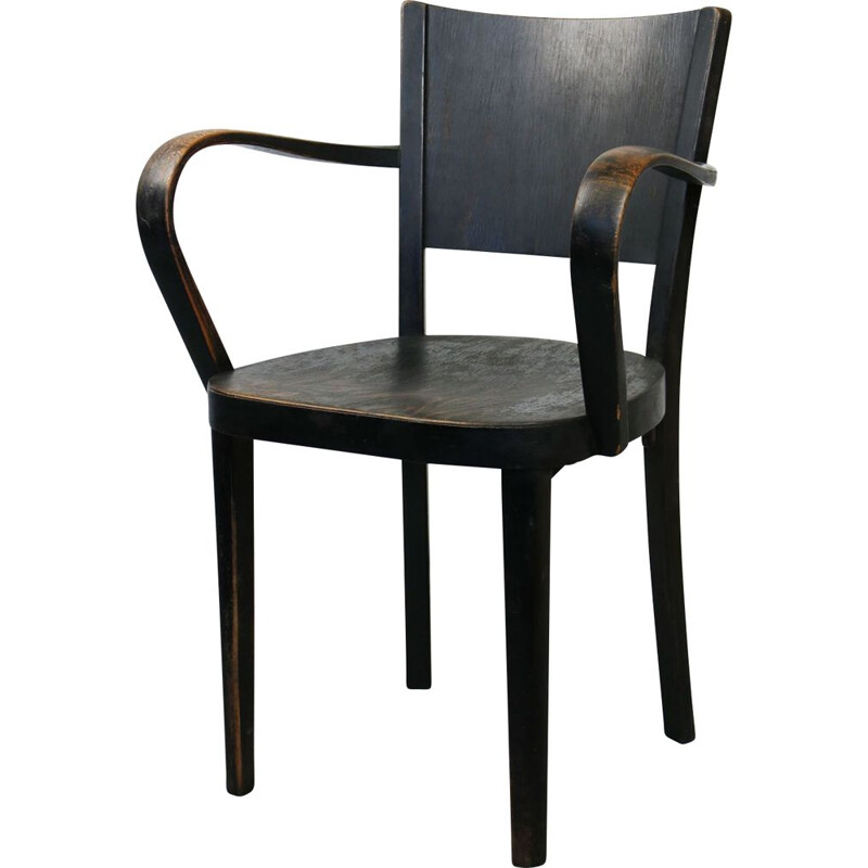 Vintage Black Bentwood armchair from Thonet 1930s