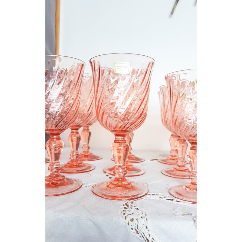 Ensemble de 30 verres vintage Rosaline 1970