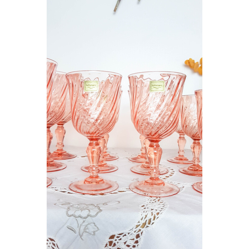 Set of vintage 30 Rosaline glasses 1970s