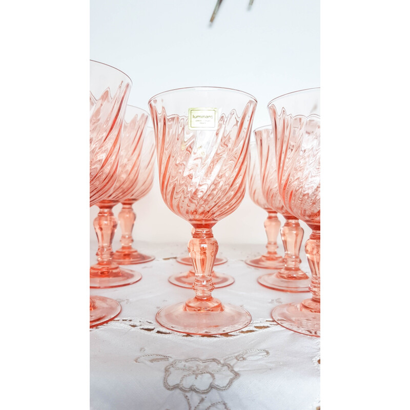 Set of vintage 30 Rosaline glasses 1970s