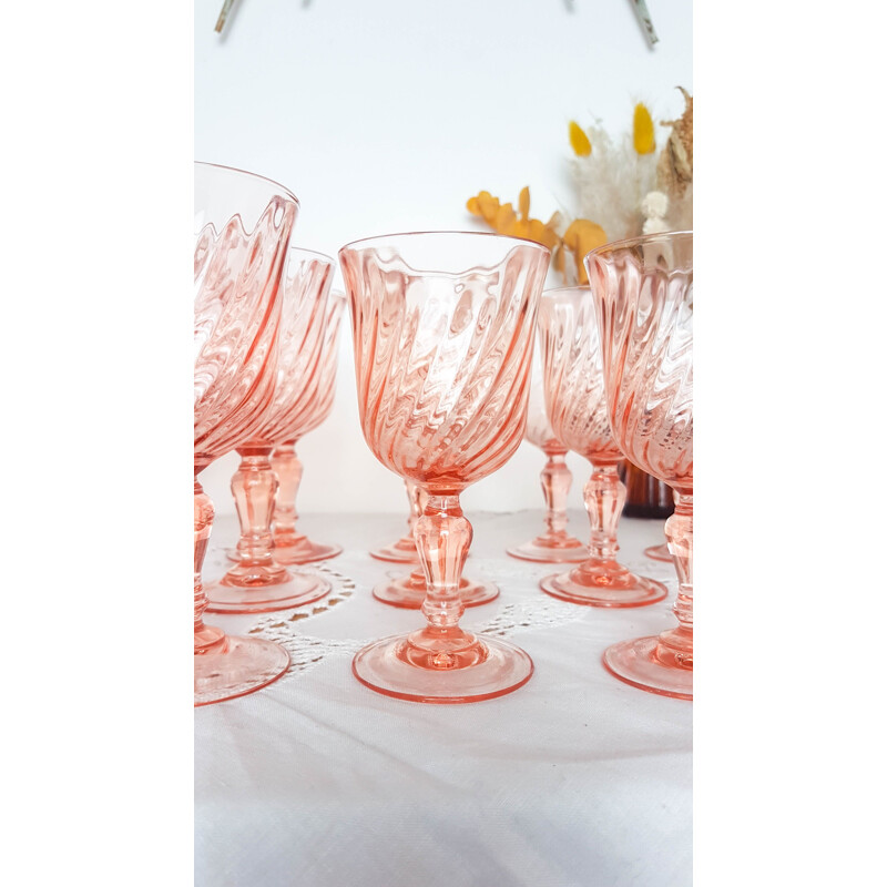 Set of vintage 30 Rosaline glasses 1970s