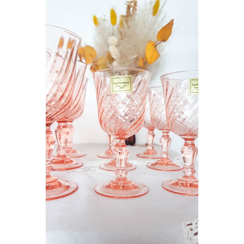 Set of vintage 30 Rosaline glasses 1970s